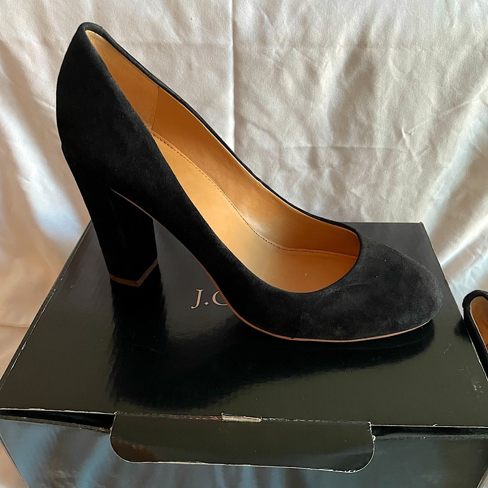J.Crew black block heel pumps, size 9
